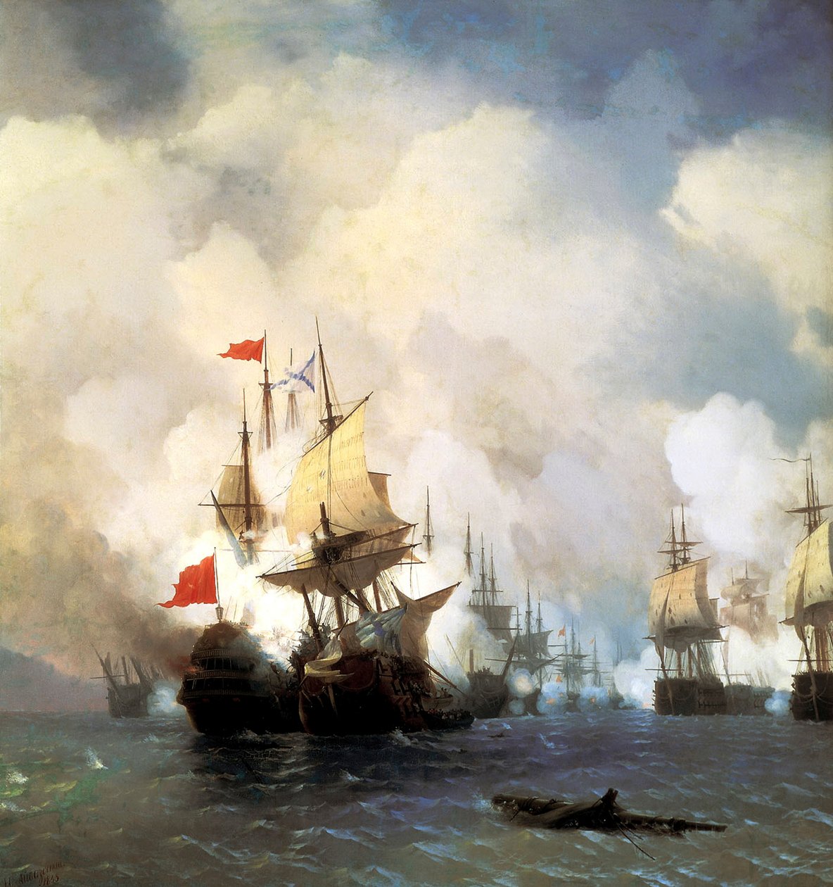 Bitwa morska pod Chesmą 5 lipca 1770, 1848. autorstwa Ivan Konstantinovich Aivazovsky