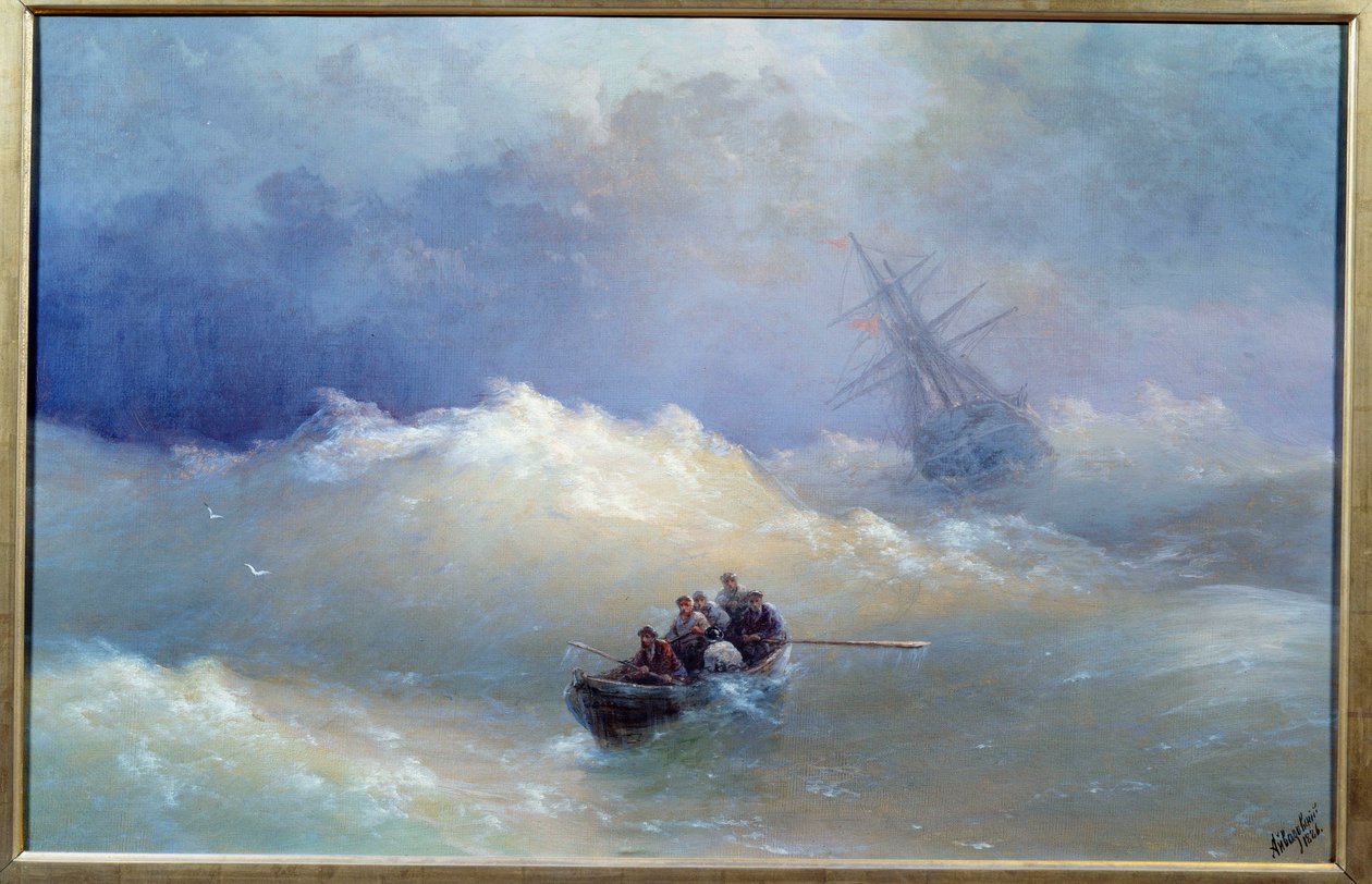 Obraz falowy Iwana Aiwazowskiego (1817-1900) 1886 Brześć, Muzeum Sztuk Pięknych autorstwa Ivan Konstantinovich Aivazovsky
