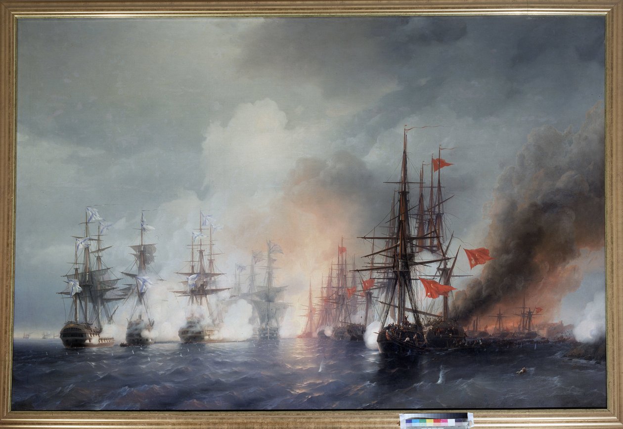Bitwa pod Sinopem 30 listopada 1853 r. autorstwa Ivan Konstantinovich Aivazovsky