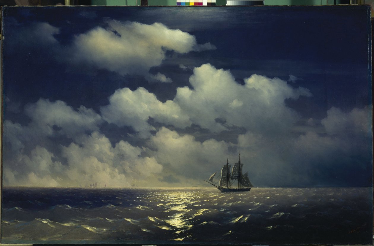 Spotkanie bryg Merkury po pokonaniu dwóch tureckich okrętów rosyjskiej eskadry par Aivazovsky, Ivan Konstantinovich (1817-1900) autorstwa Ivan Konstantinovich Aivazovsky
