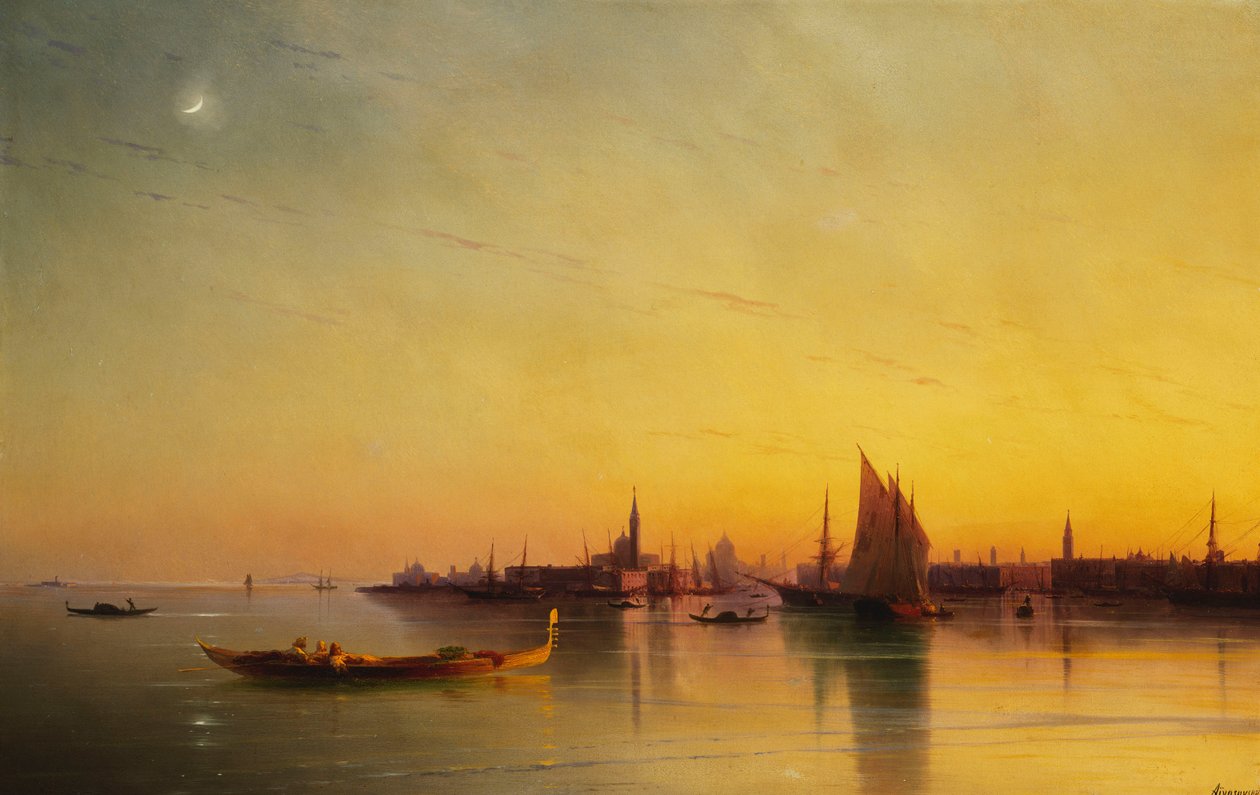 Wenecja z laguny o zachodzie słońca autorstwa Ivan Konstantinovich Aivazovsky