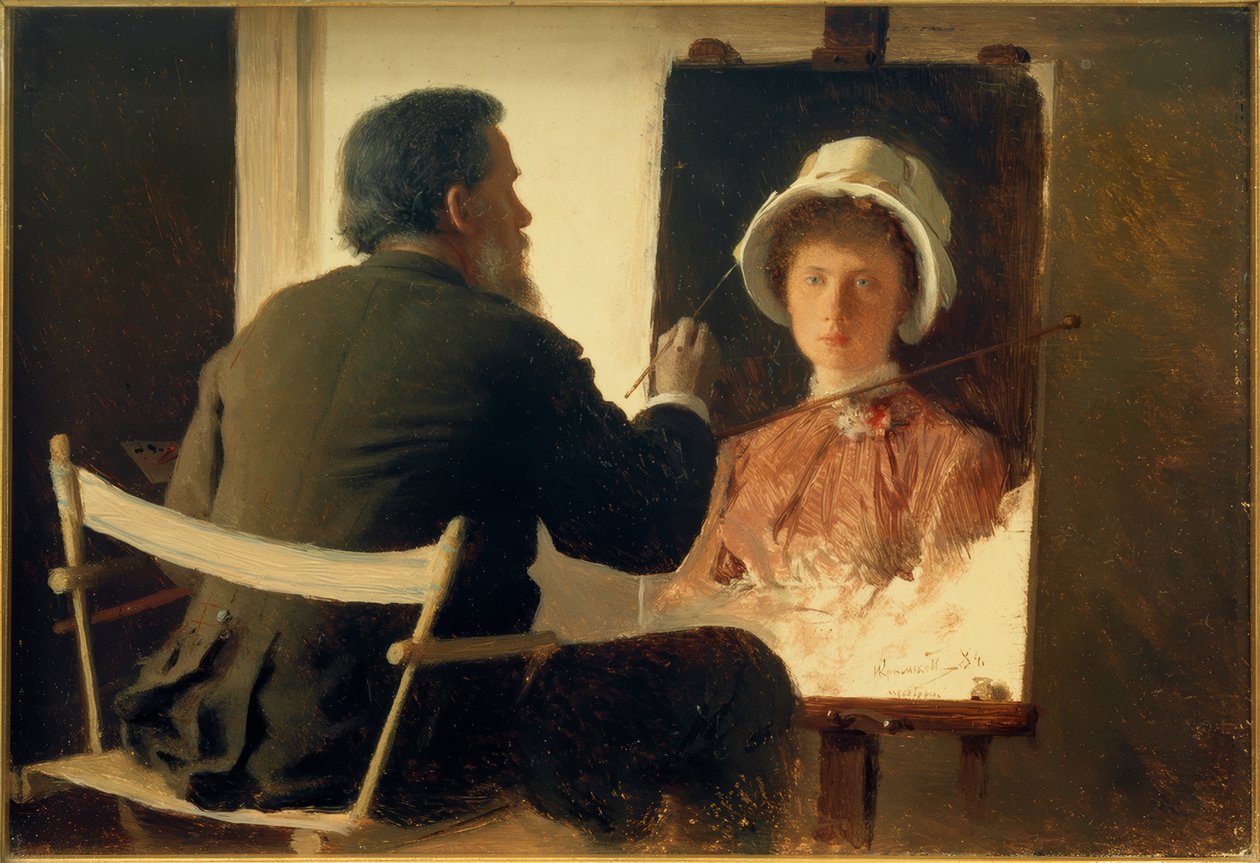 Kramskoi, przedstawiający swoją córkę autorstwa Ivan Nikolaevich Kramskoy