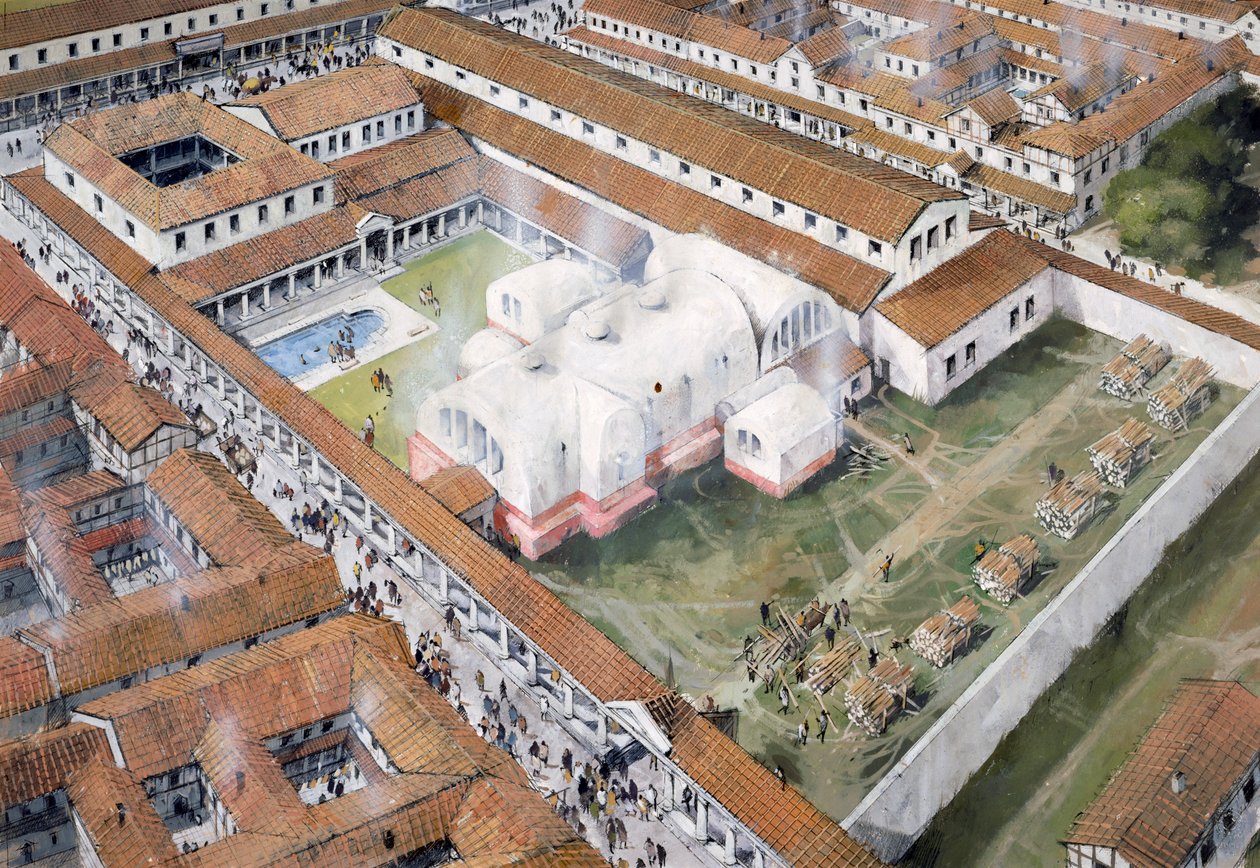 Łaźnie, Wroxeter Roman City, Shropshire, II wiek c1980-c2017 autorstwa Ivan Lapper