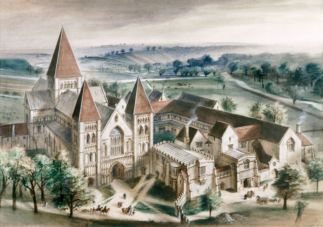 Klasztor Castle Acre, 1537, c1990-2010 autorstwa Ivan Lapper