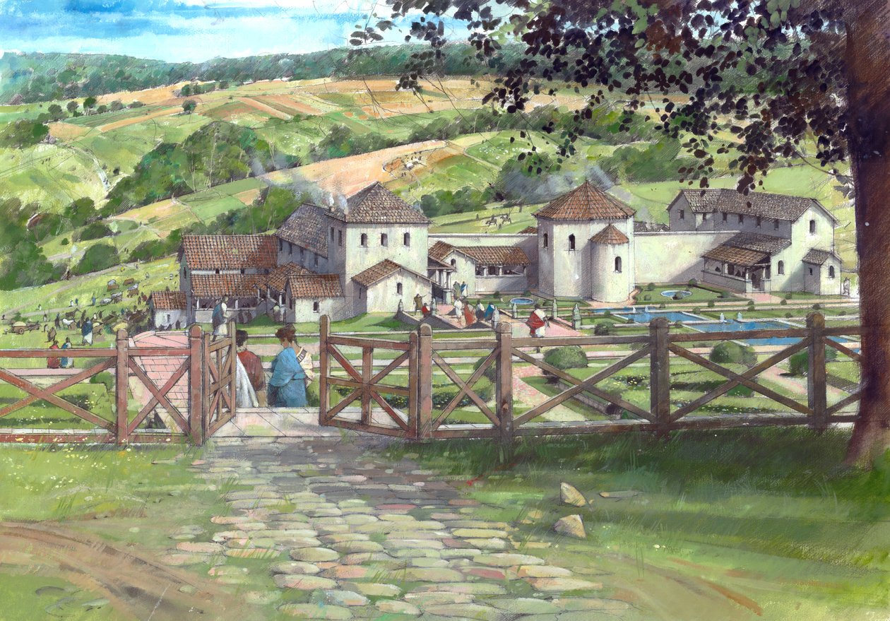 Wielka rzymska willa Witcombe, około AD250, c1990-2010 autorstwa Ivan Lapper