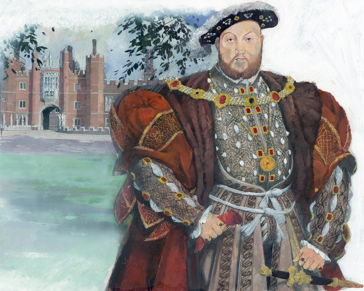 Król Anglii Henryk VIII, na podstawie portretu Henryka autorstwa Hansa Holbeina Młodszego, Wielka Brytania autorstwa Ivan Lapper