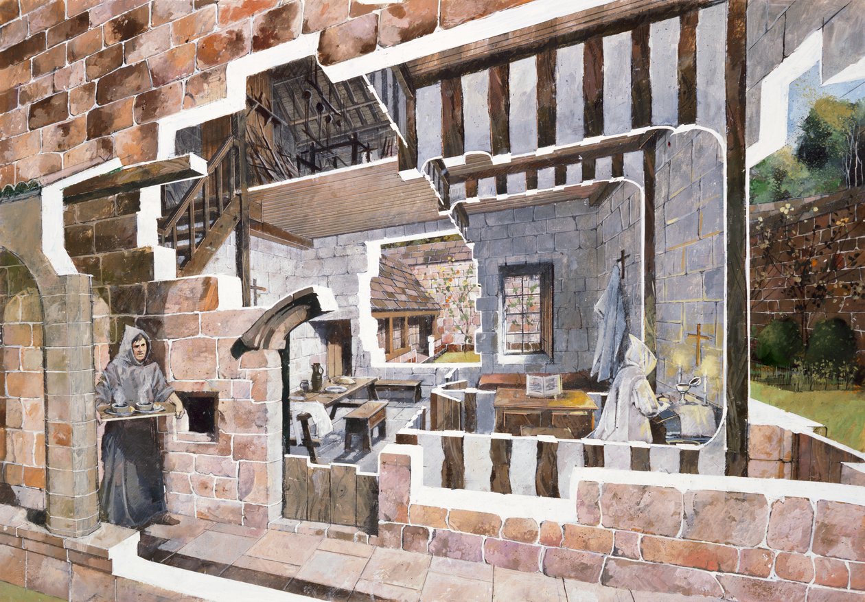 Cela mnicha, Mount Grace Priory, ok. XV w., ok. 1990-2010 autorstwa Ivan Lapper