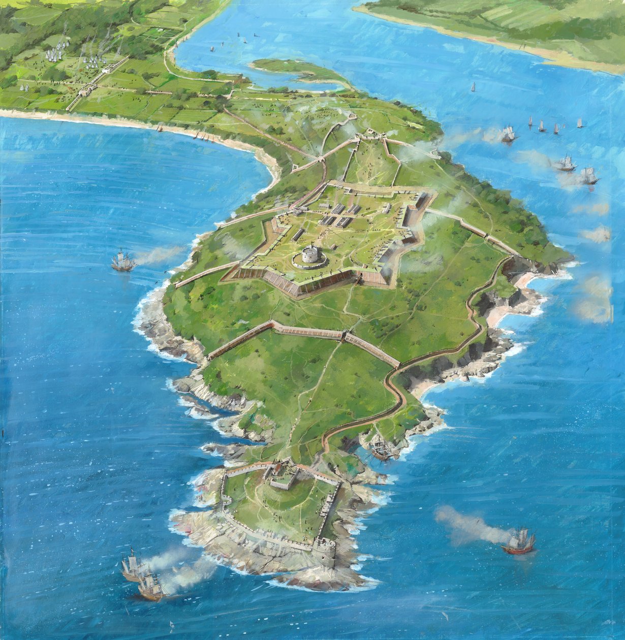 Zamek Pendennis podczas oblężenia 1646, ok. 1990-2010 autorstwa Ivan Lapper