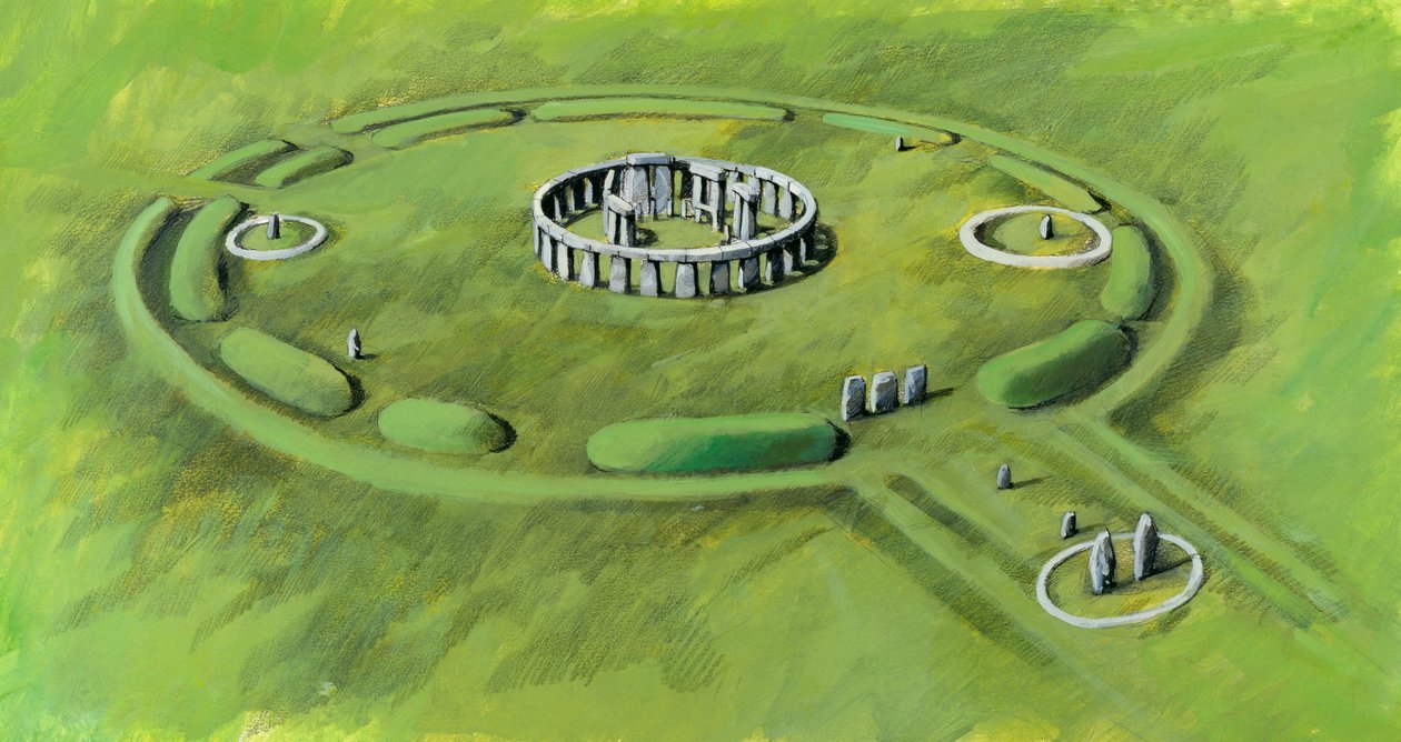 Stonehenge: budowa Kręgu Sarsena i alei procesyjnej w zenicie trzeciej fazy autorstwa Ivan Lapper