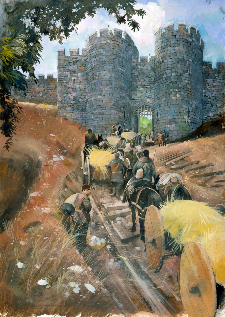 The Outer Gatehouse, Beeston Castle (akwarela na papierze) autorstwa Ivan Lapper