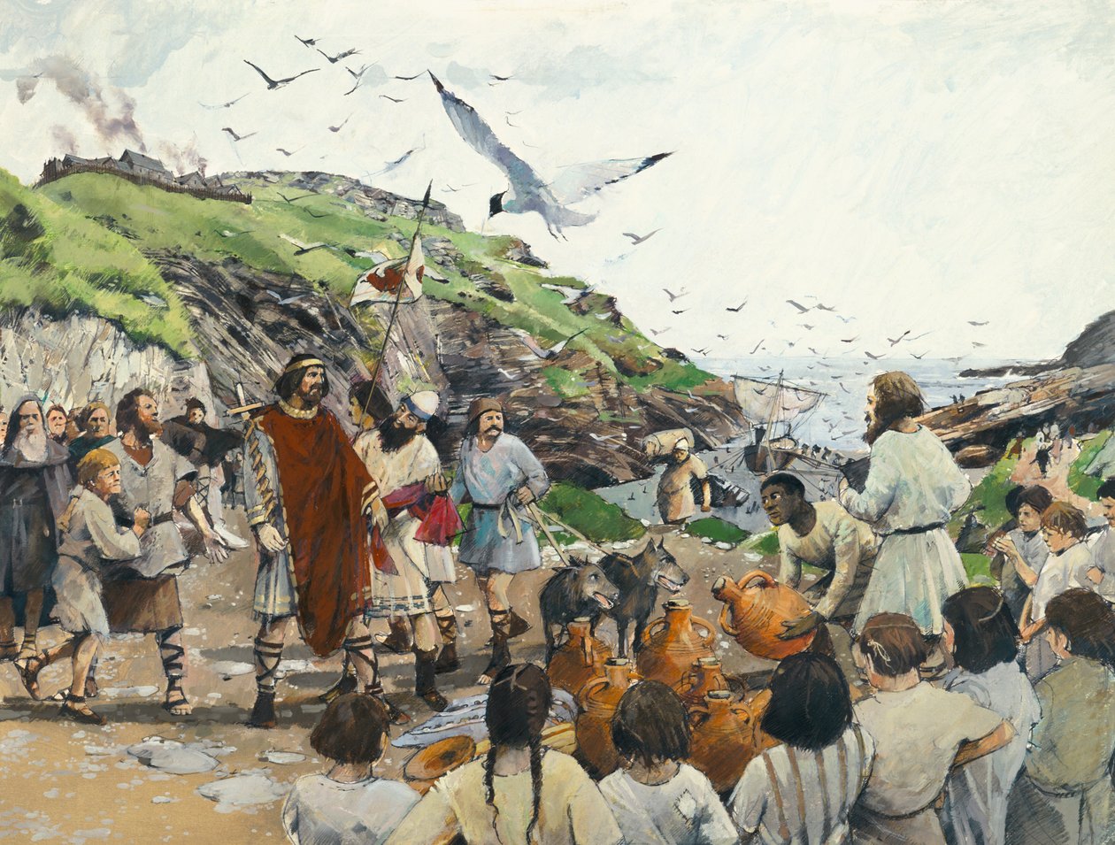 Zamek Tintagel Legendarne miejsce narodzin króla Artura, Kornwalia, średniowiecze, 1994. autorstwa Ivan Lapper