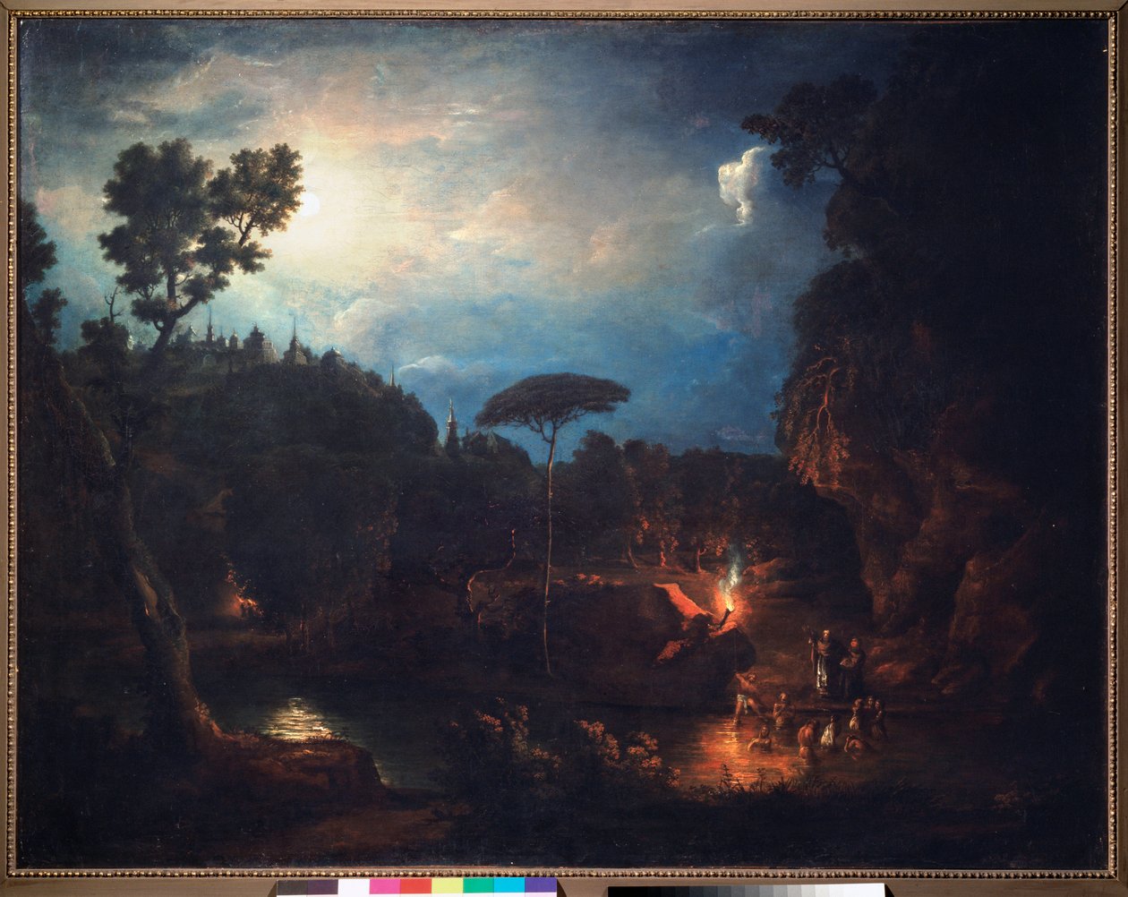 Le bapteme secret (Tajny chrzest) - Chrystianizacja Rusi Kijowskiej (IX-XIII wiek) - Obraz Iwana Michajłowicza Tankowa (Tonkow) (1740-1799), olej na płótnie autorstwa Ivan Michailovich Tankov