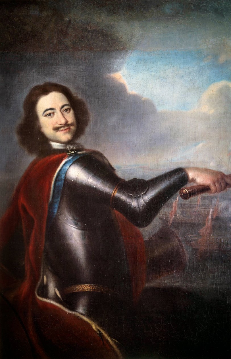Portret Piotra I Wielkiego (1672-1725) Obraz Iwana Nikitina (Nikitin autorstwa Ivan Nikitich Nikitin