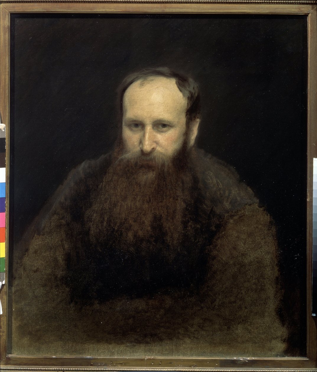 Portret artysty Wasilija Vereshchagin (1842-1904) (Portret artysty V.Verschagin). obraz Iwana Nikołajewicza Kramskoja (1837-1887), olej na płótnie autorstwa Ivan Nikolaevich Kramskoy