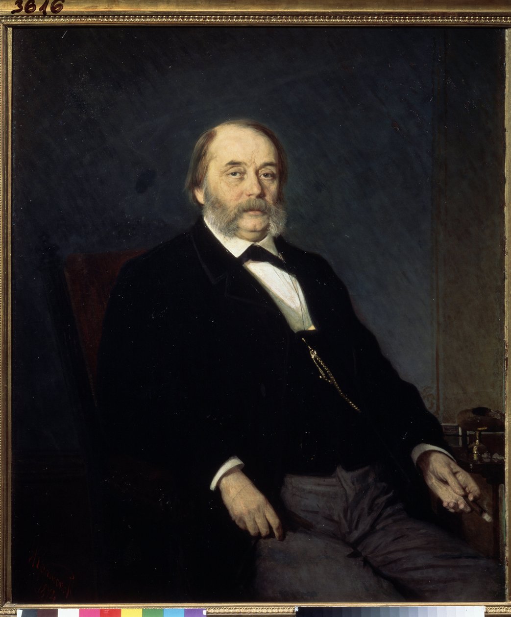 Portret pisarza Iwana Gonczarowa (1812-1891) (Portret autora I.Gonczarowa). Obraz Iwana Nikołajewicza Kramskoja (1837-1887), olej na płótnie autorstwa Ivan Nikolaevich Kramskoy