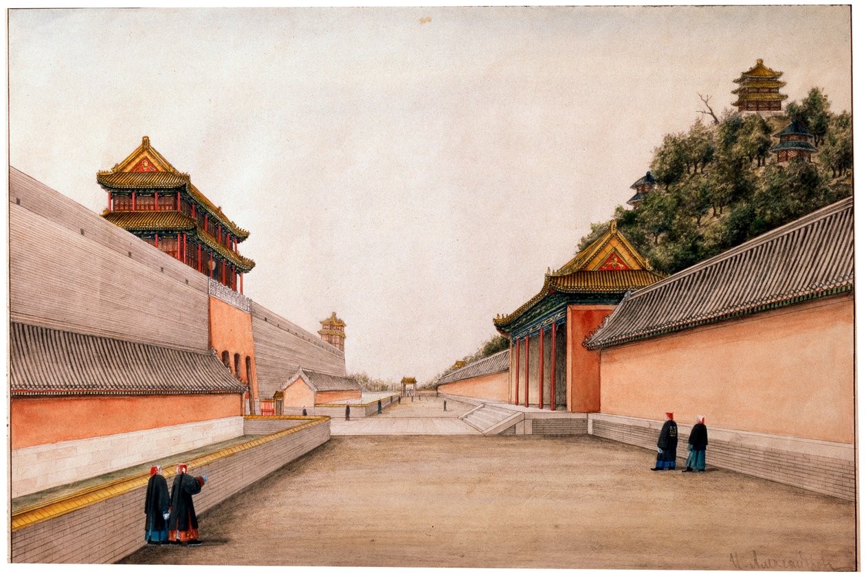 „Szkice chińskie, Pałac Zimowy w Pekinie”, c1804-c1806 autorstwa Ivan Petrovich Alexandrov