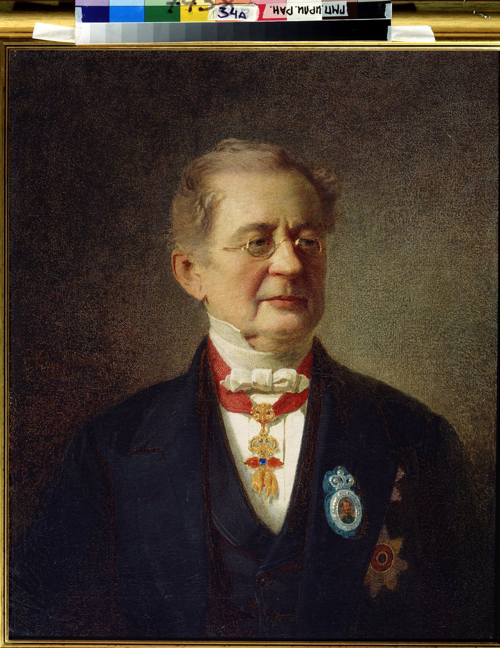 Portret du kanclerza księcia Aleksandra Michajłowicza Gorczakowa (Aleksandre Gorczakow) (1798-1883). Peinture de Ivan Petrovich Keller Viliandi (Keller-Viliandi autorstwa Ivan Petrovich Keler Viliandi