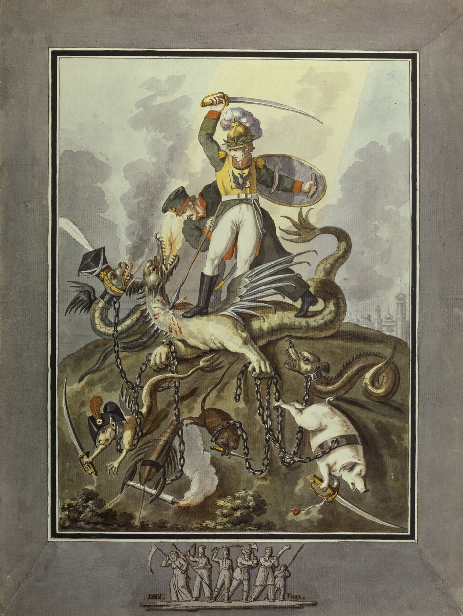 1812. Alegoria, 1813 autorstwa Ivan Philippovich Tupylev