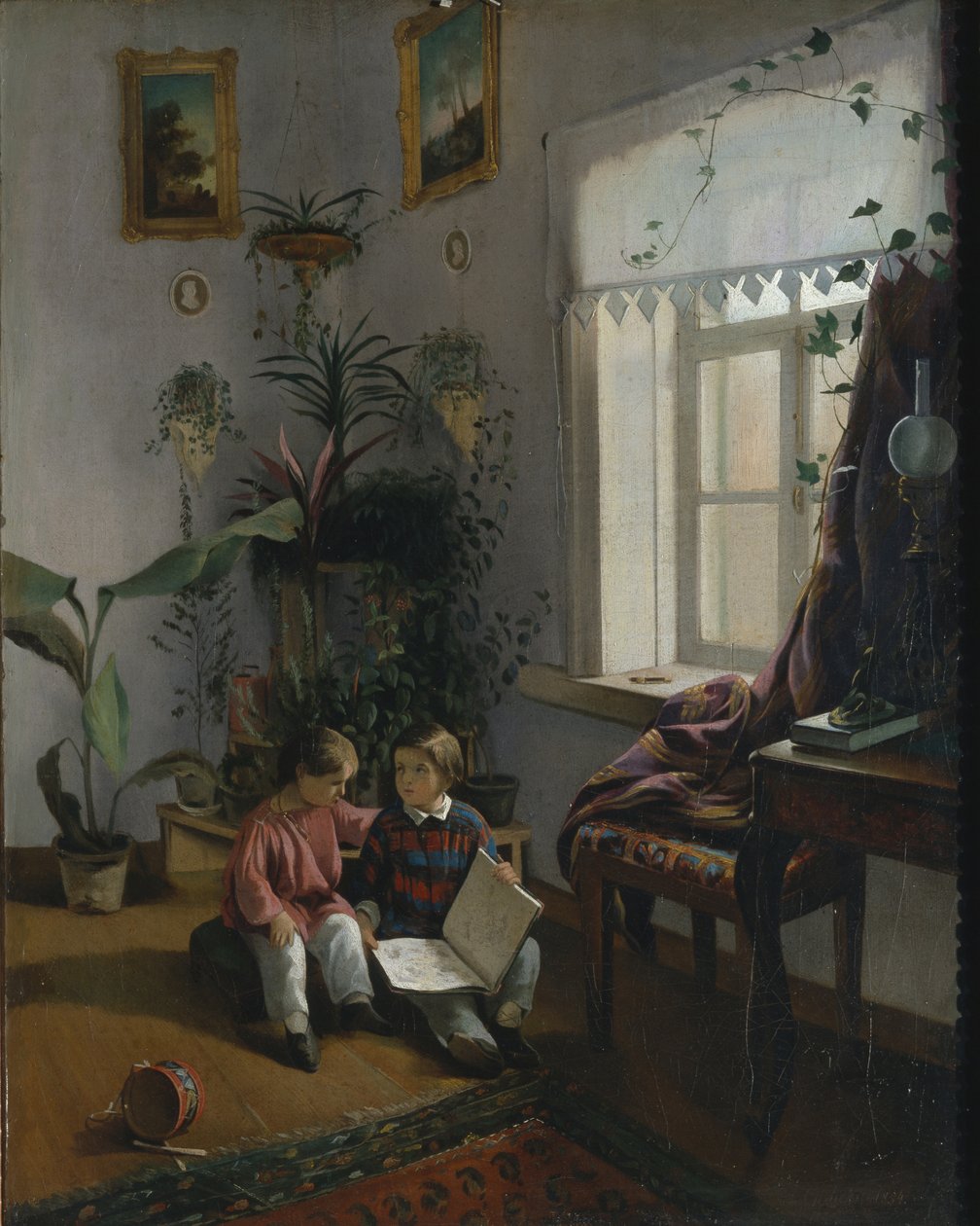 W pokoju. Młodzi chłopcy patrzący na książkę, 1854 autorstwa Ivan Phomich Khrutsky