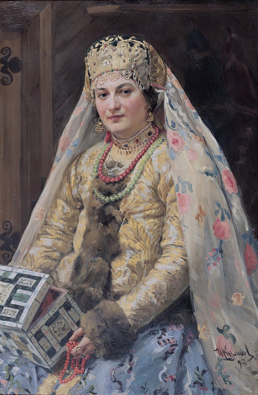 Portret żony artysty, 1917 autorstwa Ivan Semyonovich Kulikov