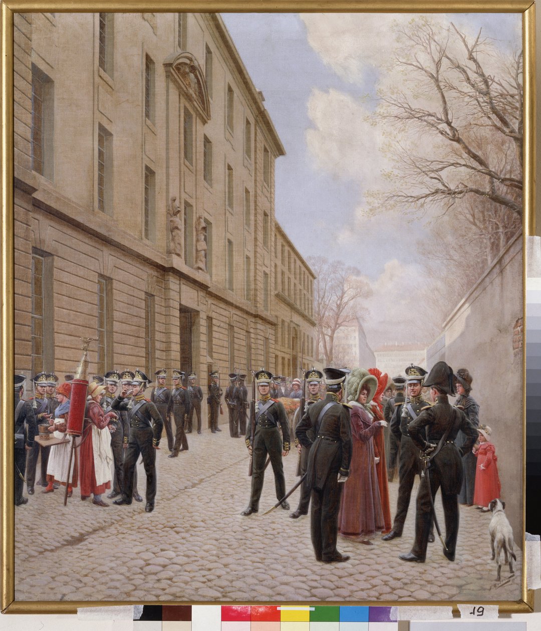 Rosyjska Gwardia Cesarska w Paryżu (Francja) w 1814 r. (trzecia koalicja 1803-1805, epizod wojen napoleońskich). Obraz Iwana Siemionowicza Rosena (1857-1918), olej na płótnie autorstwa Ivan Semyonovich Rosen