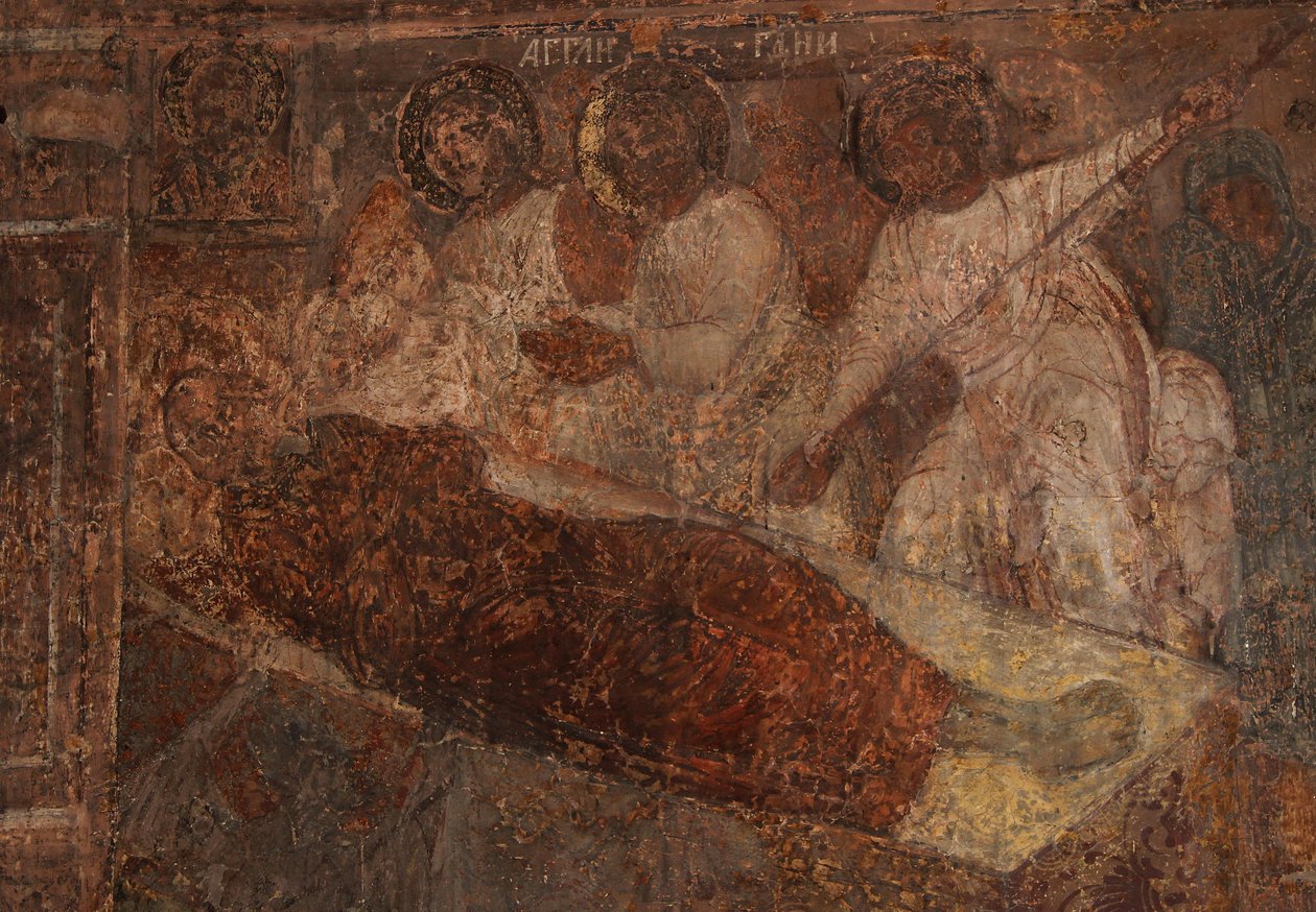 Fresk w katedrze Matki Bożej Znaku, Nowogród, początek XVIII wieku. autorstwa Ivan Yakovlevich Bakhmatov