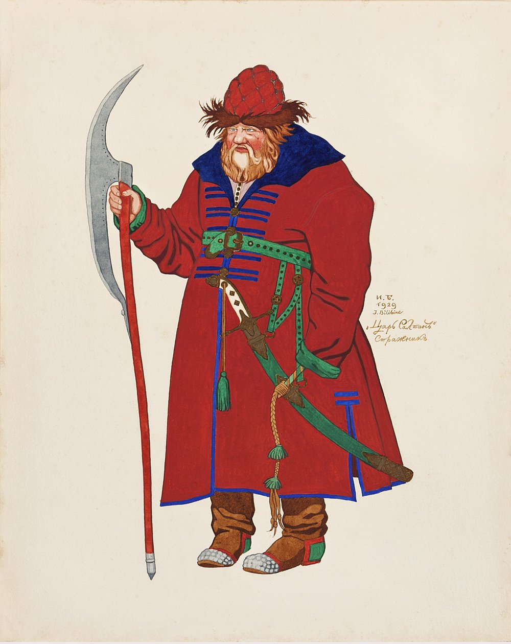 Projekt kostiumu do opery Opowieść o carze Saltanie N. Rimskiego-Korsakowa, 1929 autorstwa Ivan Yakovlevich Bilibin