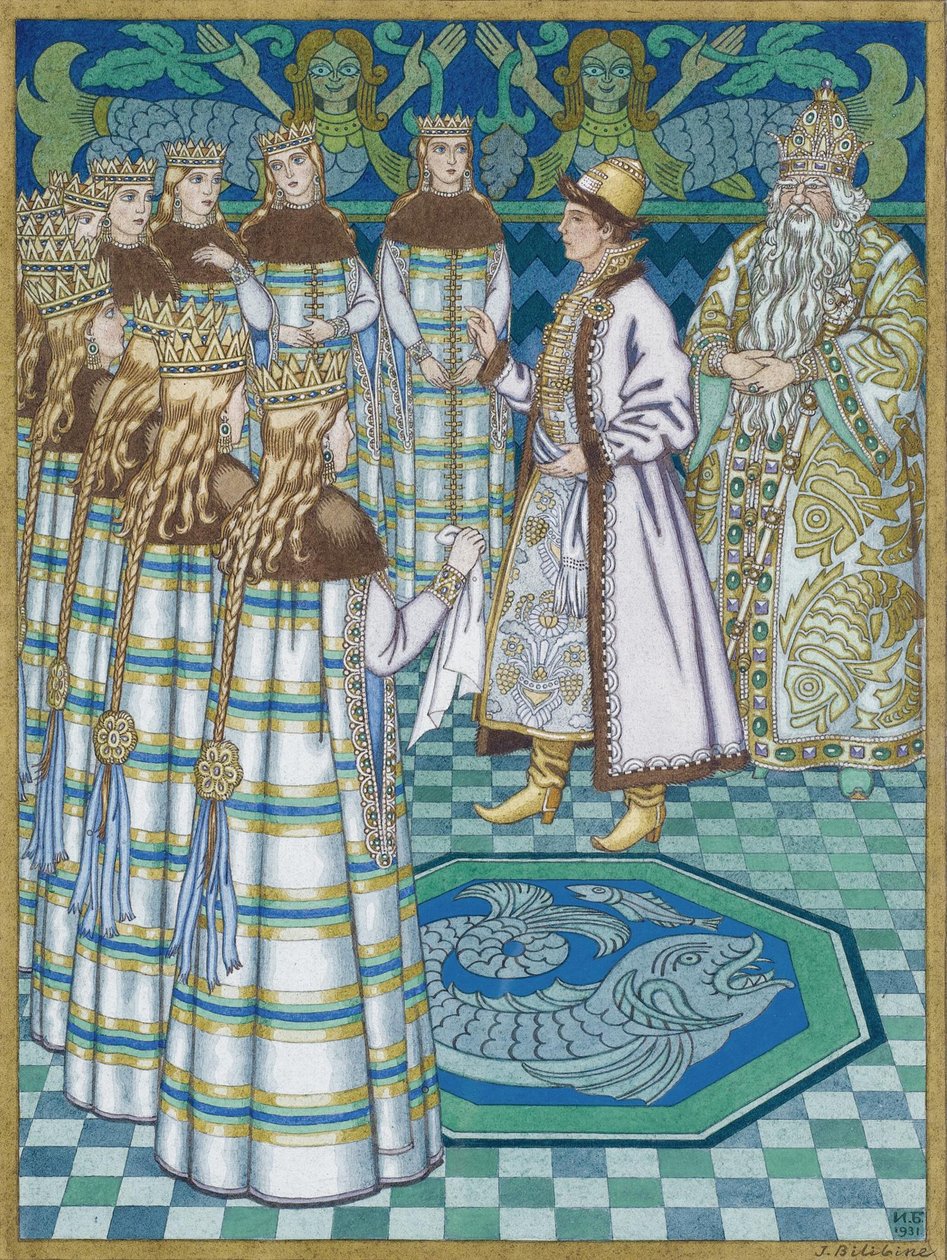 Ilustracja do bajki Wasylisa Piękna autorstwa Ivan Yakovlevich Bilibin