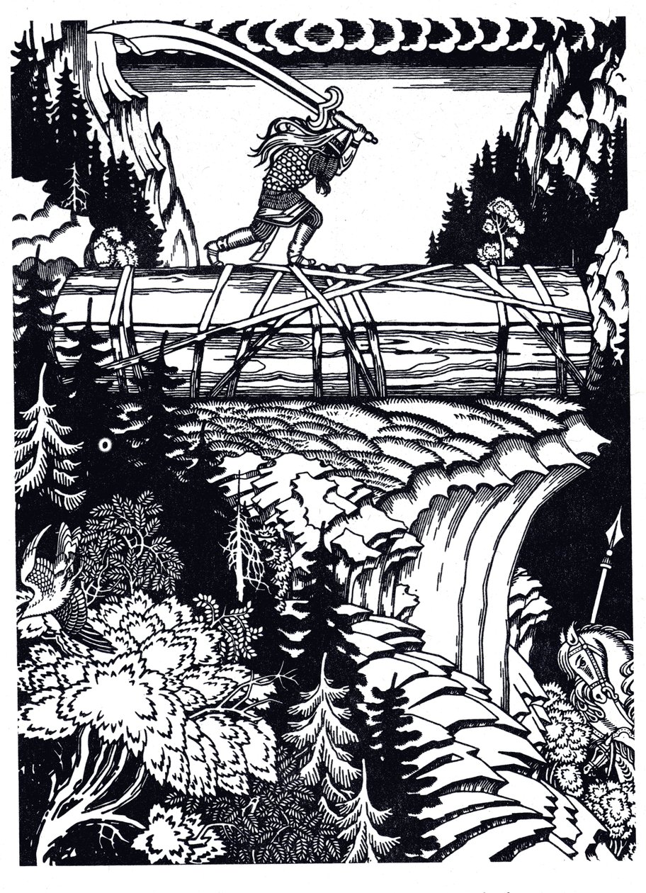 Ilya Muromets i Svyatogor, 1934 autorstwa Ivan Yakovlevich Bilibin