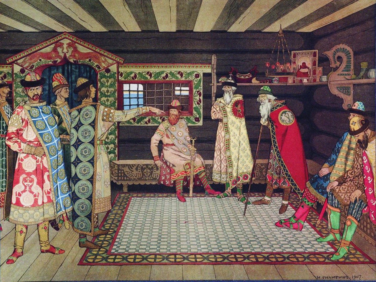 Spotkanie książąt kijowskich, 1907 autorstwa Ivan Yakovlevich Bilibin