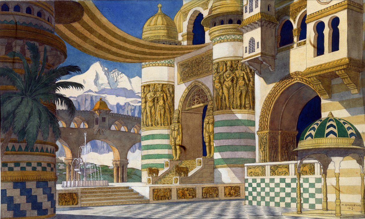 Scenografia do opery Rusłan i Ludmiła M. Glinki, 1913 autorstwa Ivan Yakovlevich Bilibin