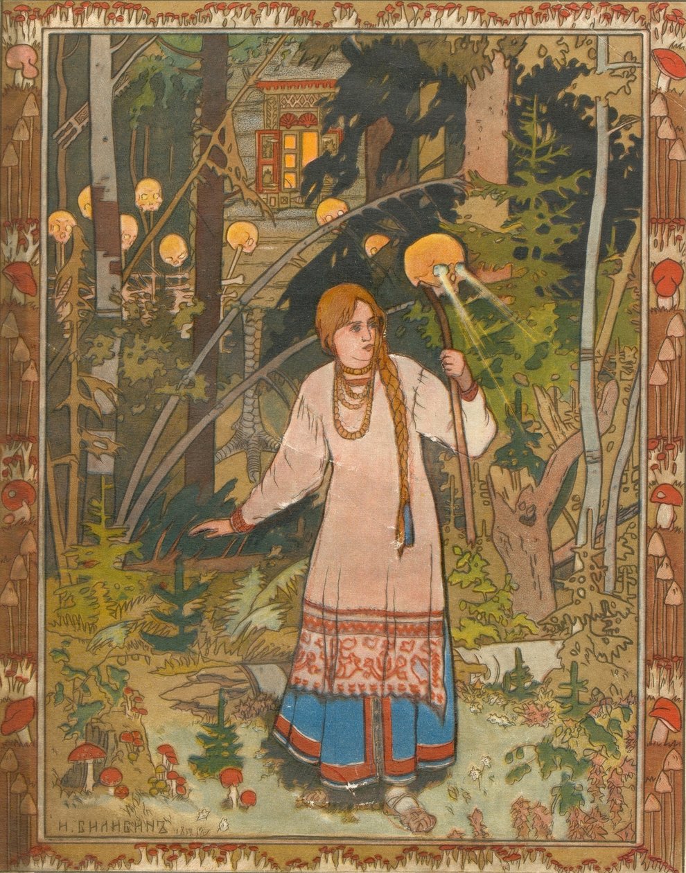 Wasylisa Piękna Ilustracja do książki Wasilisa Piękna, 1900 autorstwa Ivan Yakovlevich Bilibin
