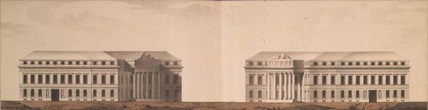 Plan placu przed Admiralicją, ok. 1770 (pióro, pędzel, tusz i akwarela) autorstwa Ivan Yegorovich Starov