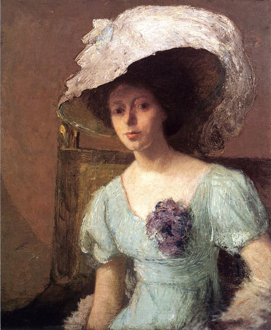 Niebieska suknia autorstwa J. Alden Weir