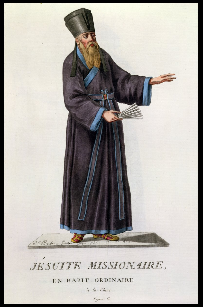 Ojciec Adam Schall von Bell (1591-1666) w Chinach, z „Receuil de Tous Les Costumes des Orders Religieux et Militaires”, opublikowany 1785 autorstwa J. C. Bar