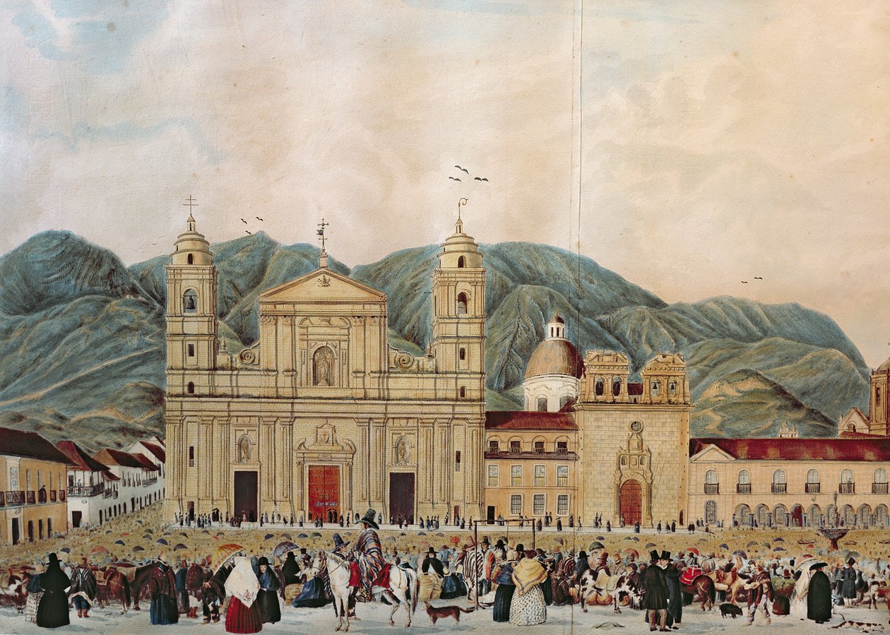 Plaza de Bolivar, Bogota, 1837 autorstwa J. Castillo