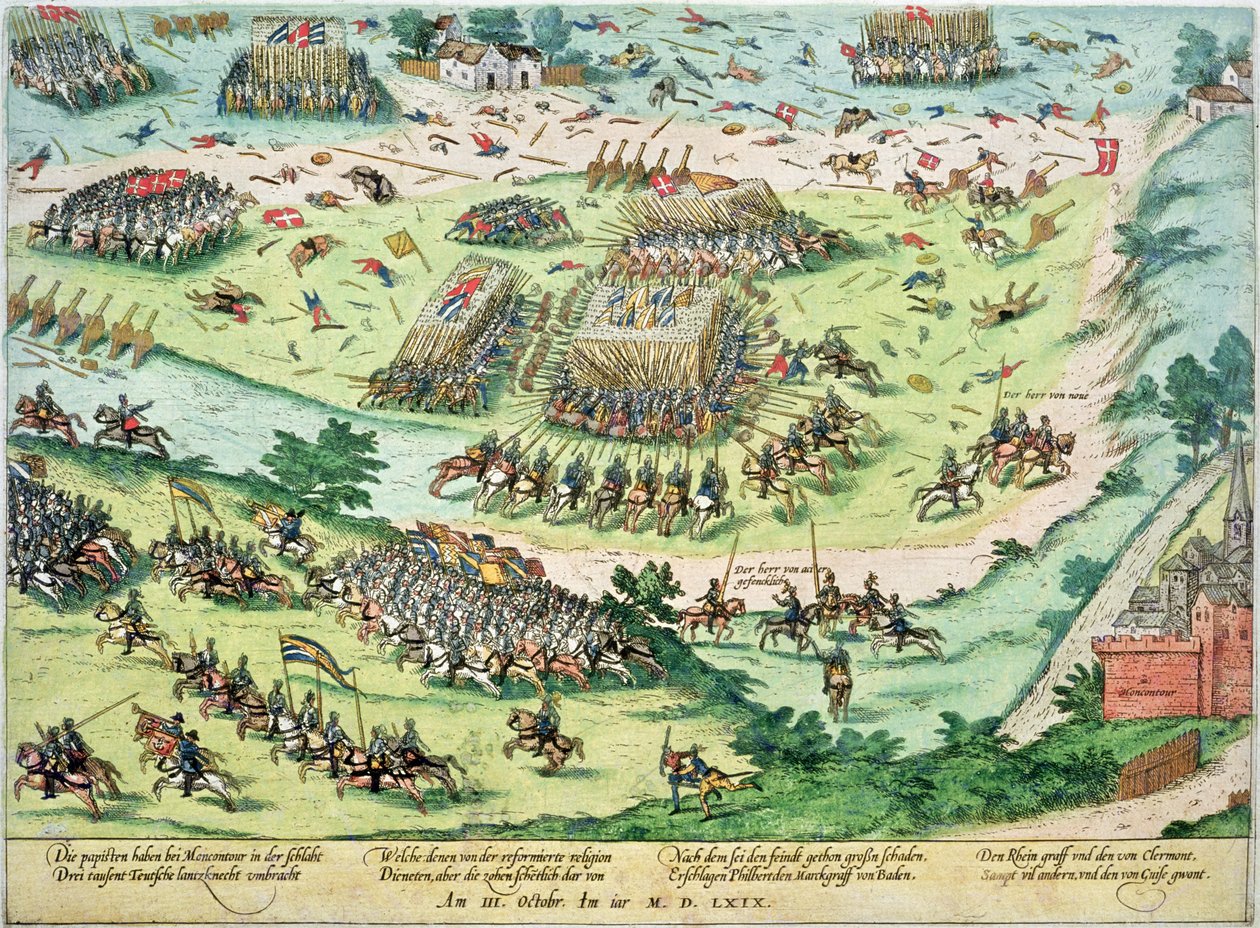 Bitwa pod Moncontour, 3 października 1569 autorstwa J. J. and Tortorel, J. Perrissin