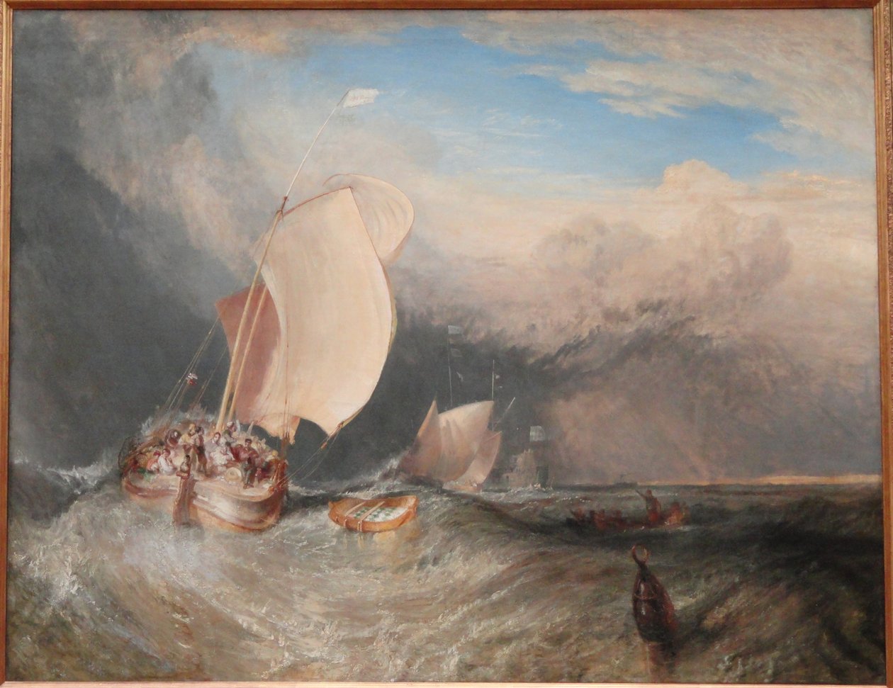 Łodzie rybackie z handlarzami targują się o ryby autorstwa Joseph Mallord William Turner