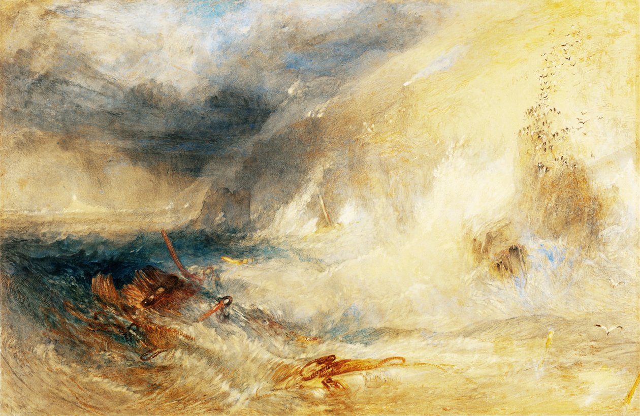 Latarnia morska na długim statku, koniec lądu autorstwa Joseph Mallord William Turner