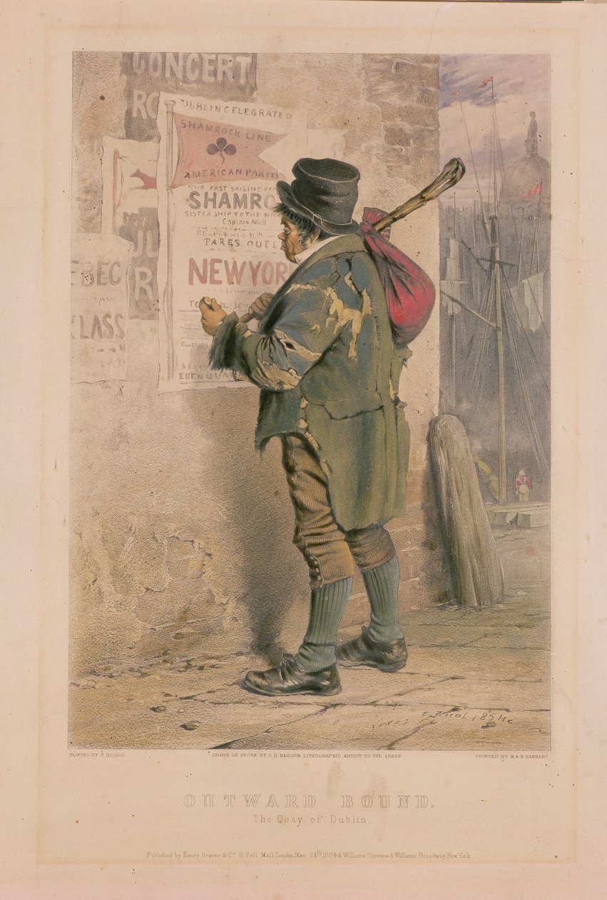 Outward Bound, The Quay of Dublin, grawerowane przez T.H. Maguire, 1854 (zob. 189921) autorstwa J Nicol