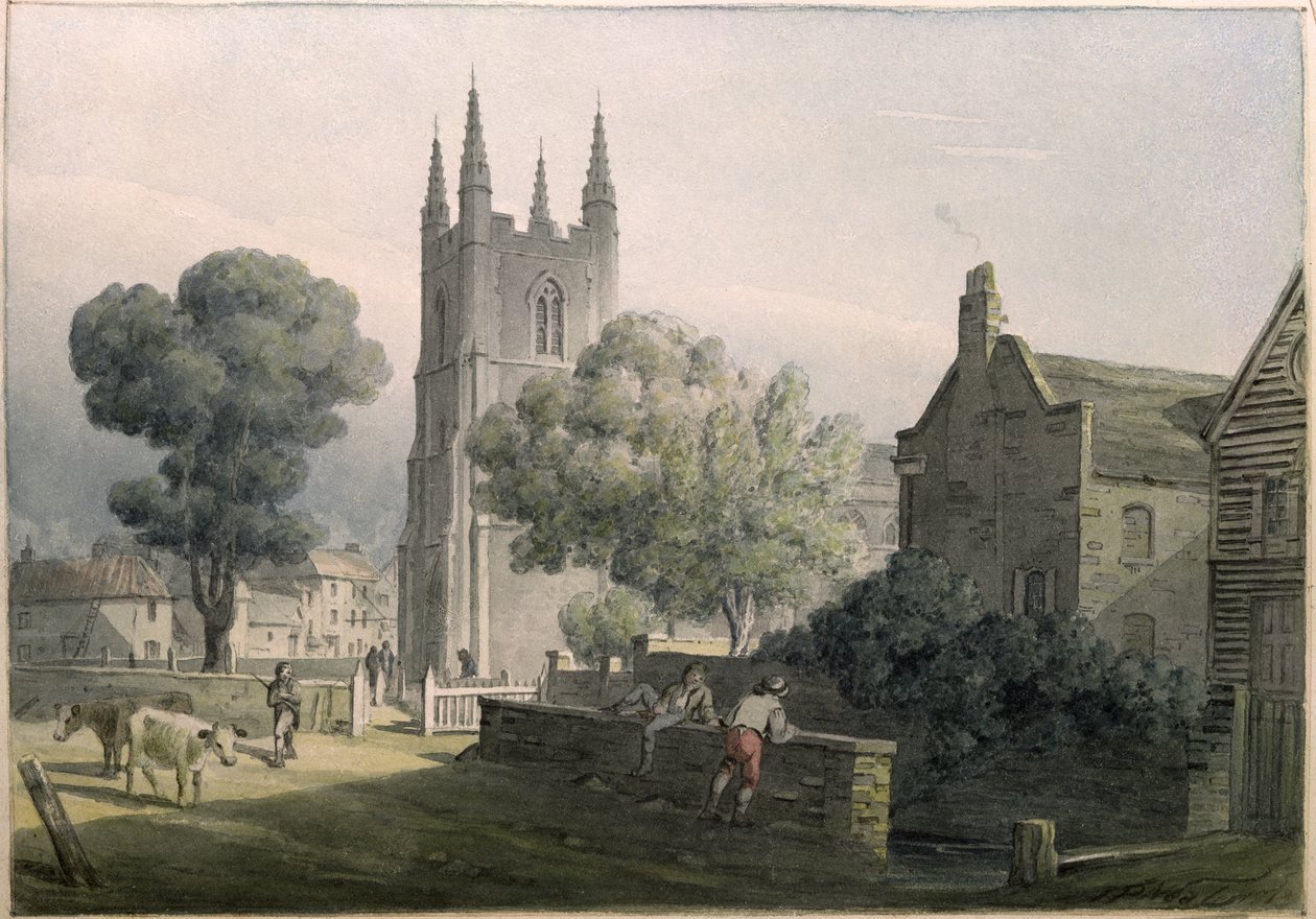 Kościół parafialny Croydon, 1813 autorstwa John Preston Neale