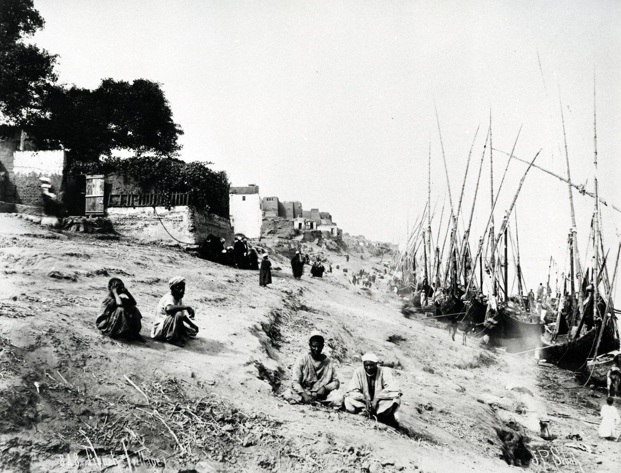 Wieś nad Nilem, ok.1880 autorstwa J. Pascal Sebah