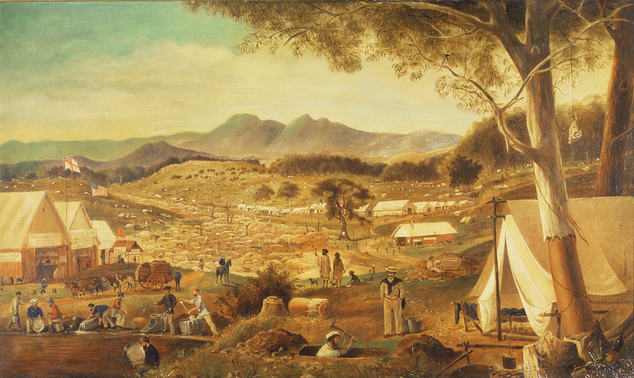 Wykopaliska złota, Ararat, 1853 autorstwa J Roper