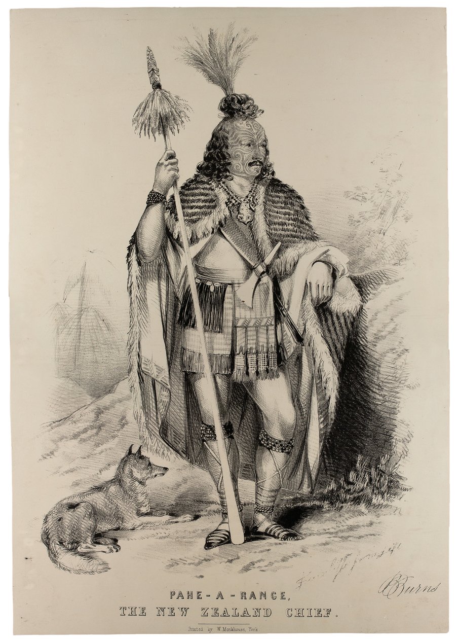 Pahe-A-Range, szef Nowej Zelandii, c.1844 autorstwa J. Sutcliffe