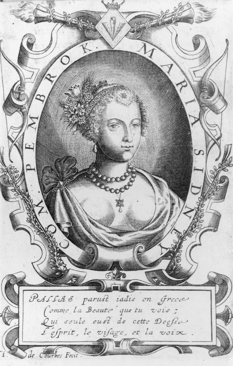 Portret Mary Sidney, hrabiny Pembroke (ur. 1561) autorstwa J. de Courbes