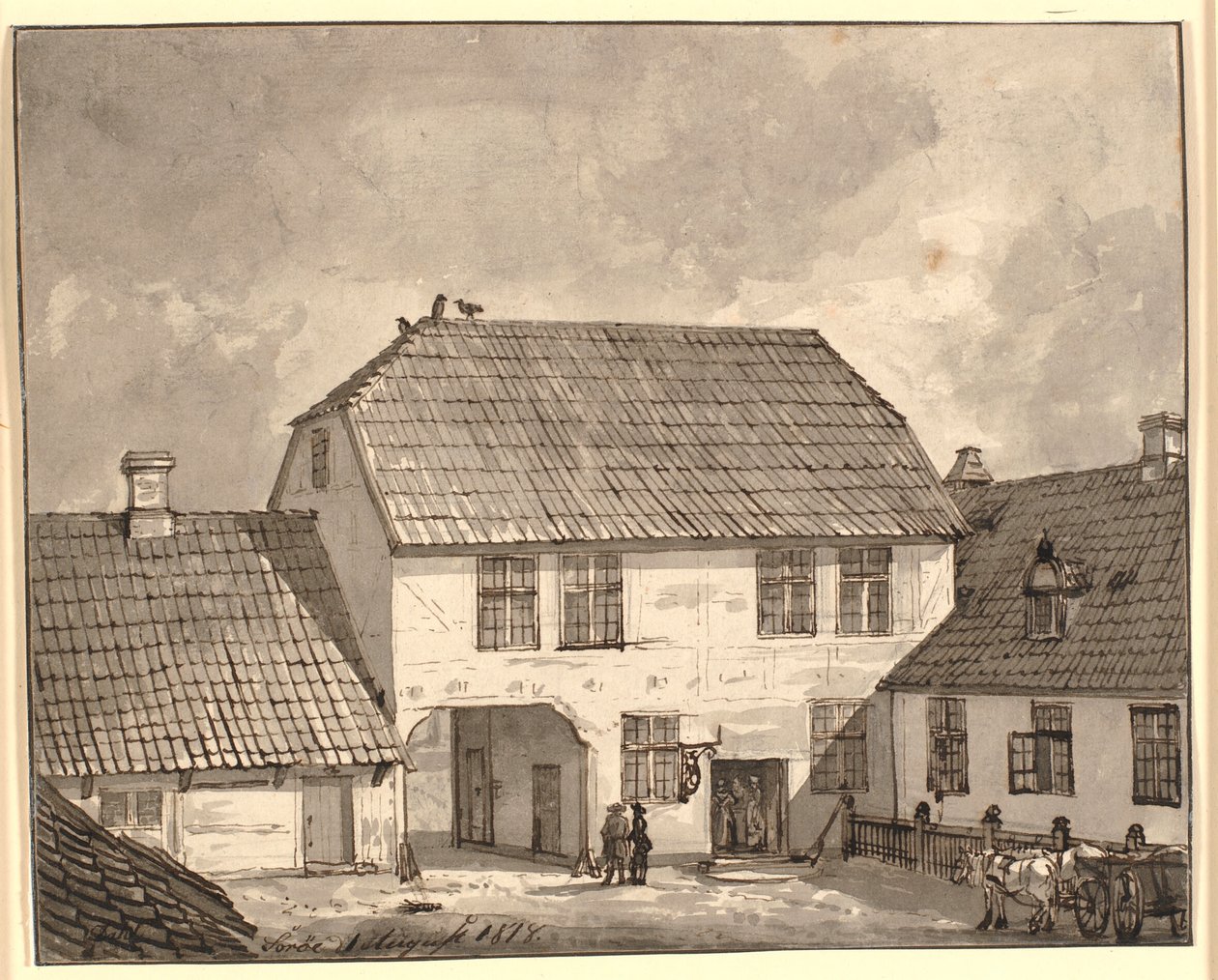 Wnętrze gospodarstwa z Sorø autorstwa Johan Christian Dahl