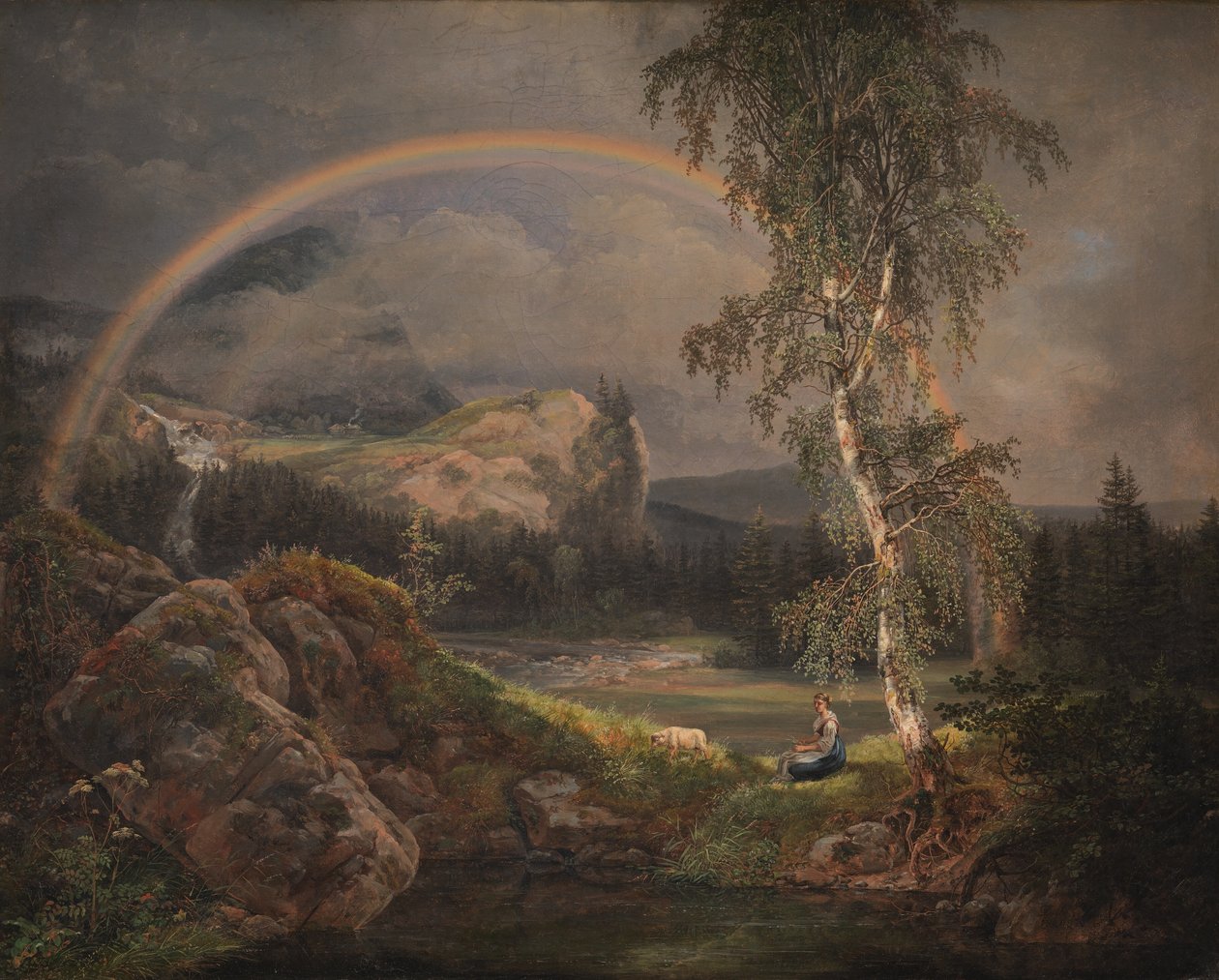 Norweski pejzaż z tęczą autorstwa Johan Christian Dahl