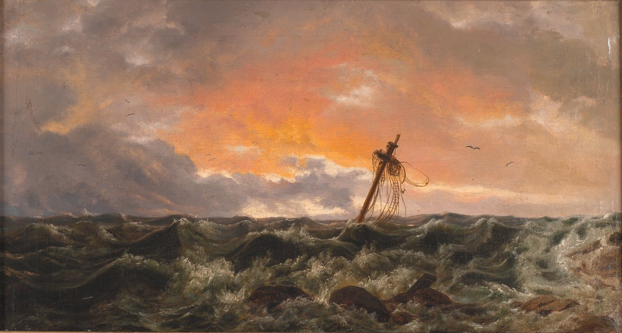 Pejzaż morski z wrakiem autorstwa Johan Christian Dahl