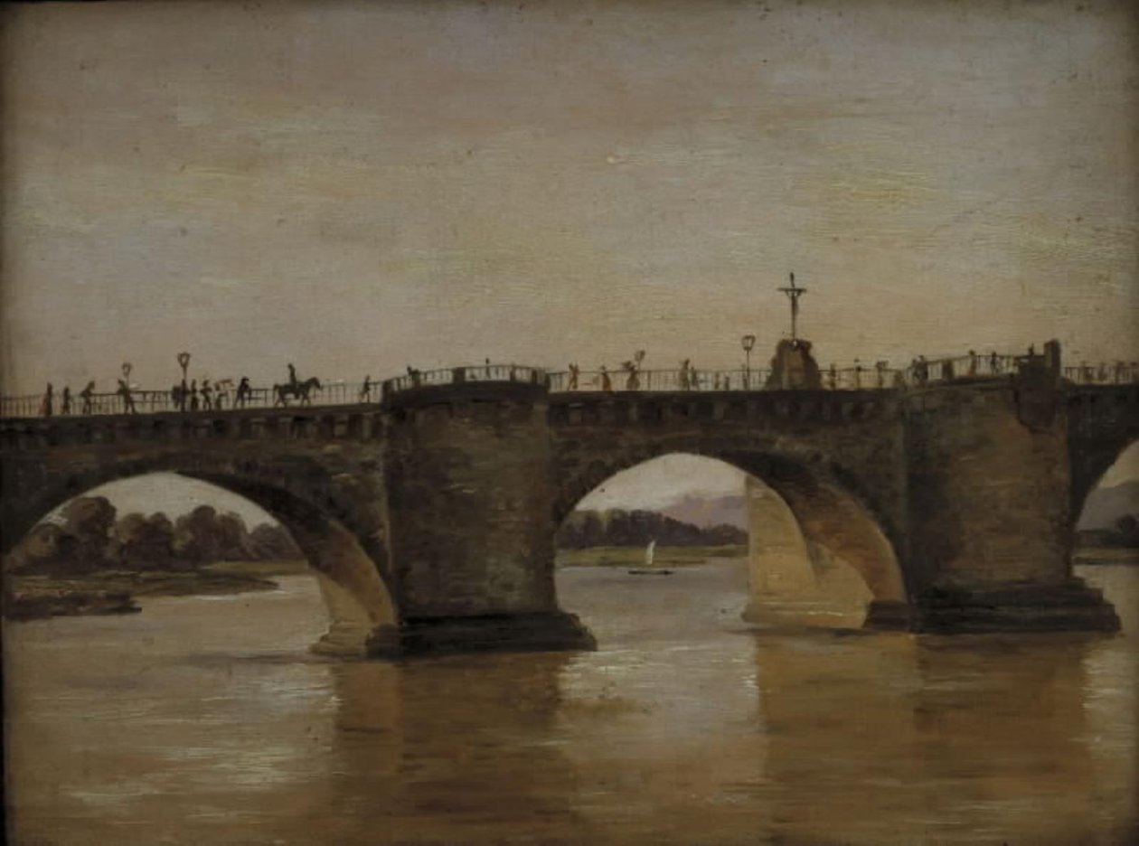Most Augusta w Dreźnie autorstwa Johan Christian Dahl