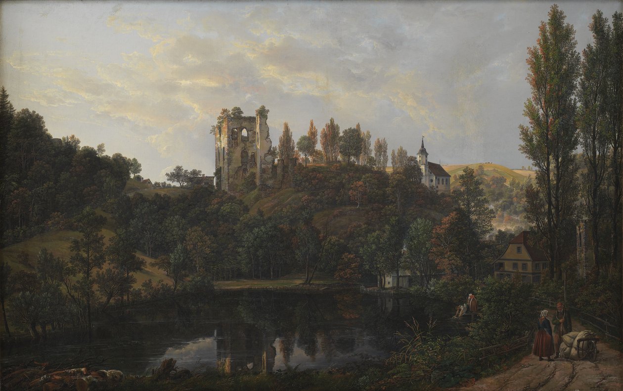 Ruiny zamku w Tharandt autorstwa Johan Christian Dahl